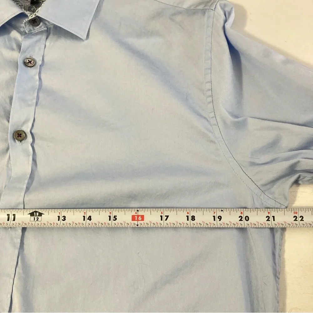 Ted Baker London Shirt Men’s Button Dow Blue  Cotton Long Sleeve Size 5 Office - Picture 15 of 16